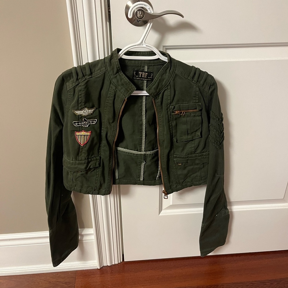 Green Crop Army Jacket